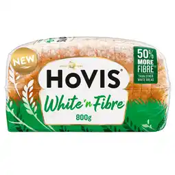 Tesco Hovis White 'n' Fibre Sliced Bread 800g offer
