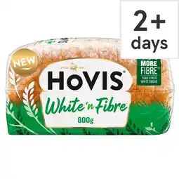 Tesco Hovis White 'n' Fibre Sliced Bread 800g offer
