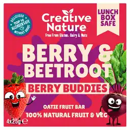 Tesco Creative Nature Berry and Beetroot Kids Snack Bar Multipack 4x 25g offer