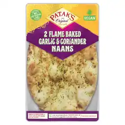 Tesco Patak's Garlic & Coriander Naans 2 Pack offer
