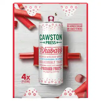 Tesco Cawston Press Rhubarb Drink 4 x 250ml offer