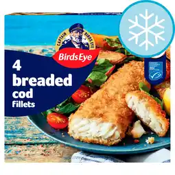 Tesco Birds Eye 4 Breaded Cod Fillets 400g offer