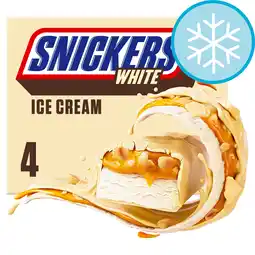 Tesco Snickers White Ice Cream Bars 4x40.8g offer