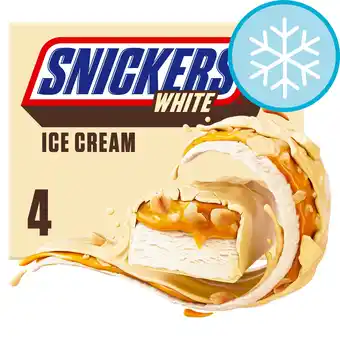 Tesco Snickers White Ice Cream Bars 4x40.8g offer