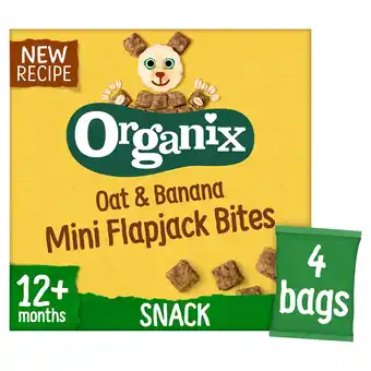 Tesco Organix Oat & Banana Mini Flapjack Bites 4 x 20g offer