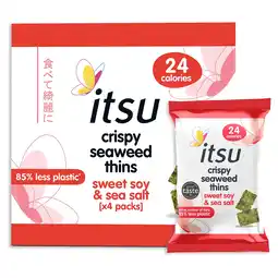 Tesco Itsu Seaweed Sweet Soy & Sea Salt Thins 4 X 5G offer