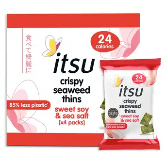 Tesco Itsu Seaweed Sweet Soy & Sea Salt Thins 4 X 5G offer