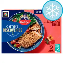 Tesco Birds Eye Captain's Discoveries 2 Focaccia Crumb Mediterranean Fish Fillets 220g offer