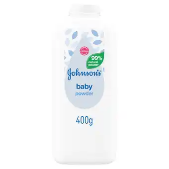 Tesco Johnson's Baby Powder Natural Cornstarch 400g offer