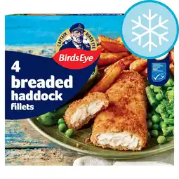 Tesco Birds Eye 4 Breaded Haddock Fillets 400g offer