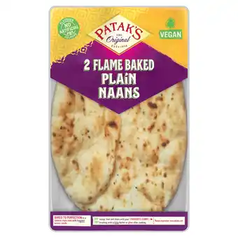 Tesco Patak's Flame Baked Plain Naans 2 Pack offer