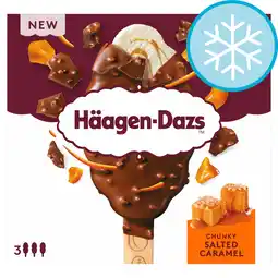 Tesco Haagen-Dazs Chunky Salted Caramel Stick Bar Ice Cream 3x80ml offer
