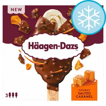 Tesco Haagen-Dazs Chunky Salted Caramel Stick Bar Ice Cream 3x80ml offer
