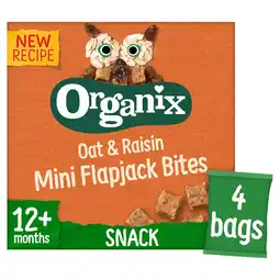 Tesco Organix Oat & Raisin Mini Flapjack Bites 4 x 20g offer