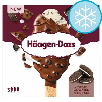 Tesco Haagen-Dazs Crunchy Cookies and Cream Ice Cream Stick 3x80ml offer