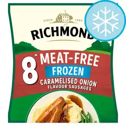 Tesco Richmond Frozen Meat-Free Caramelised Onion Flavour Sausages 304g offer
