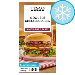 Tesco Tesco 4 Double Cheeseburgers 568g offer