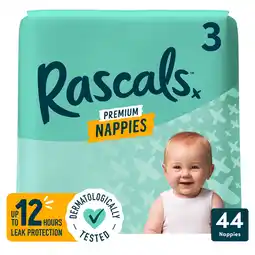 Tesco Rascals Premium Nappies, Size 3 | 44 Pack offer