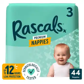 Tesco Rascals Premium Nappies, Size 3 | 44 Pack offer