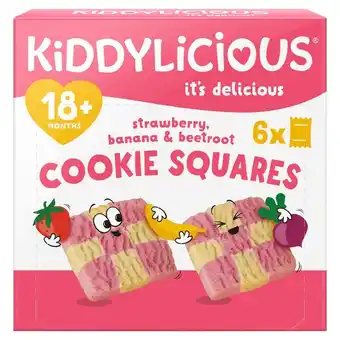 Tesco Kiddylicious Strawberry, Banana & Beetroot Cookie Squares 6x24g offer