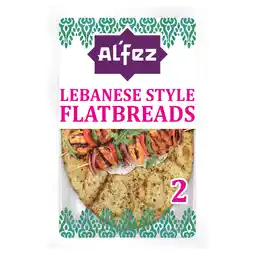 Tesco Al'fez Lebanese Style Flatbreads Flame Baked 180G offer