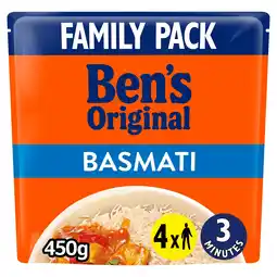 Tesco Bens Original Basmati Microwave Rice Family Pack 450g offer