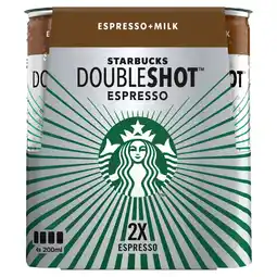 Tesco Starbucks Doubleshot Espresso 4 x 200ml offer