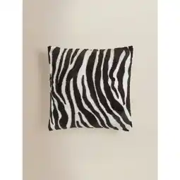 Asda George Home Black Zebra Striped Tufted Cushion offer