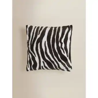 Asda George Home Black Zebra Striped Tufted Cushion offer