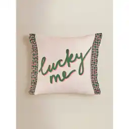 Asda George Home Square Lucky Me Embroidered Frill Cushion offer