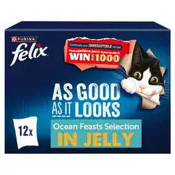 Tesco Felix As Good As it Looks Ocean Feasts Wet Cat Food 12x85g offer