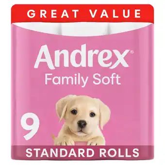 Tesco Andrex Family Soft Toilet Tissue 9 Rolls offer