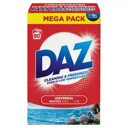 Tesco Daz Washing Powder Whites & Colours 80 washes 4000g offer