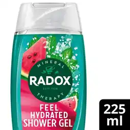 Tesco Radox Feel Hydrated Watermelon & Mint Scent Shower Gel 225ml offer