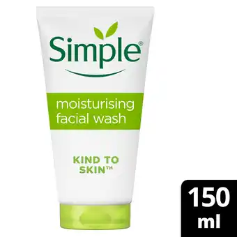 Tesco Simple Kind To Skin Moisturising Face Wash 150Ml offer
