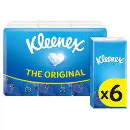 Tesco Kleenex Original Pocket Pack Tissues 6 Pack offer