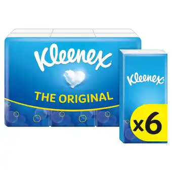 Tesco Kleenex Original Pocket Pack Tissues 6 Pack offer
