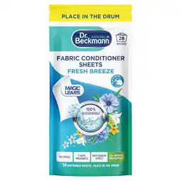 Tesco Dr Beckmann Fabric Conditioner 14 Sheets Fresh Breeze, 28 Washes 62g offer