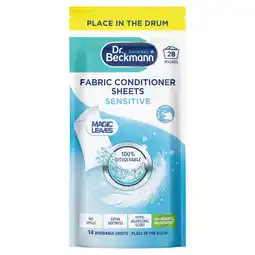 Tesco Dr Beckmann Fabric Conditioner 14 Sheets Sensitive 28 washes 62g offer