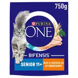 Tesco Purina One Senior 11+ Cat Food Chicken 750G offer