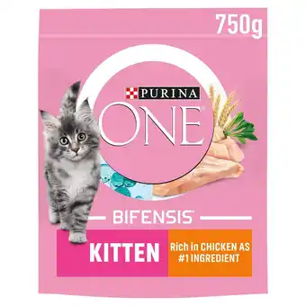 Tesco Purina One Kitten Dry Cat Food Chicken 750G offer
