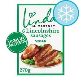 Tesco Linda McCartney's 6 Vegan Lincolnshire Sausages 270g offer