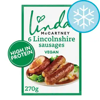 Tesco Linda McCartney's 6 Vegan Lincolnshire Sausages 270g offer