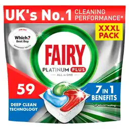Tesco Fairy Platinum Plus All In One Deep Clean 59 Dishwasher Tablets 915G offer