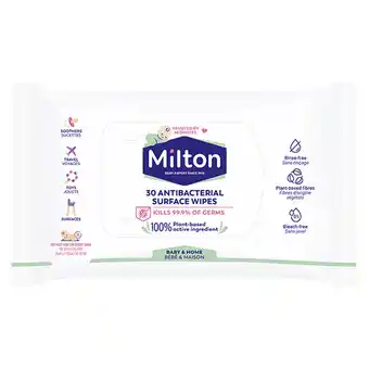 Tesco Milton Antibacterial Surface Wipes 30 Pack offer