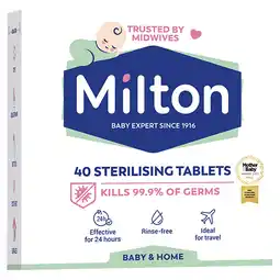 Tesco Milton 40 Sterilising Tabs 160G offer