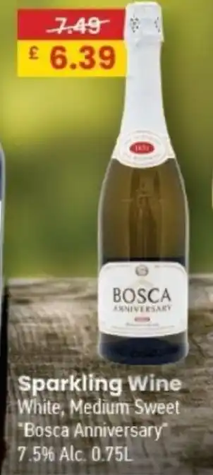 MyMINIMIX Sparkling Wine White, Medium Sweet "Bosca Anniversary 7.5% Alc. offer