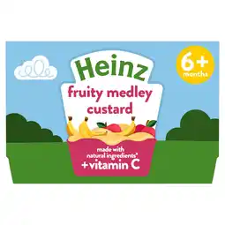Tesco Heinz Fruity Medley Custard Baby Food Dessert Pots 4 x 100g offer