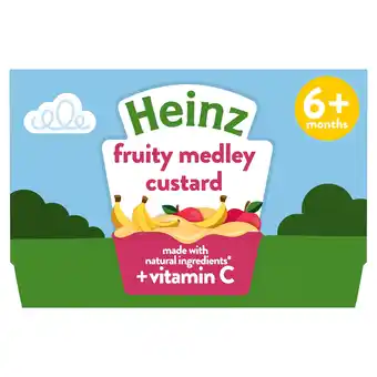 Tesco Heinz Fruity Medley Custard Baby Food Dessert Pots 4 x 100g offer