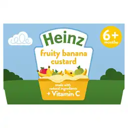 Tesco Heinz Fruity Banana Custard Baby Food Dessert Pots 4 x 100g offer